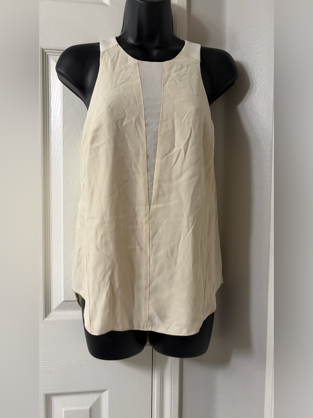 Rag & Bone Harper Top in Cream 100% Silk Size Small